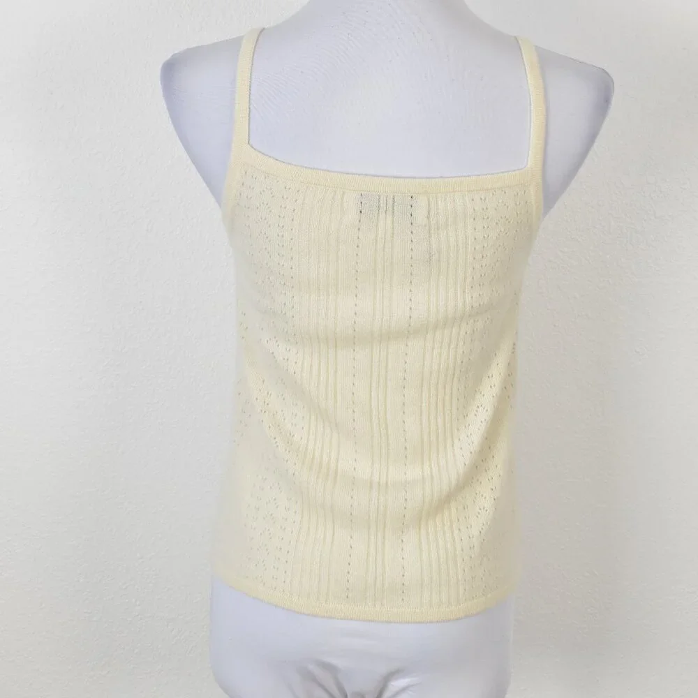 La Ligne Camille Pointelle-knit Cashmere Tank - S - Picture 5 of 9